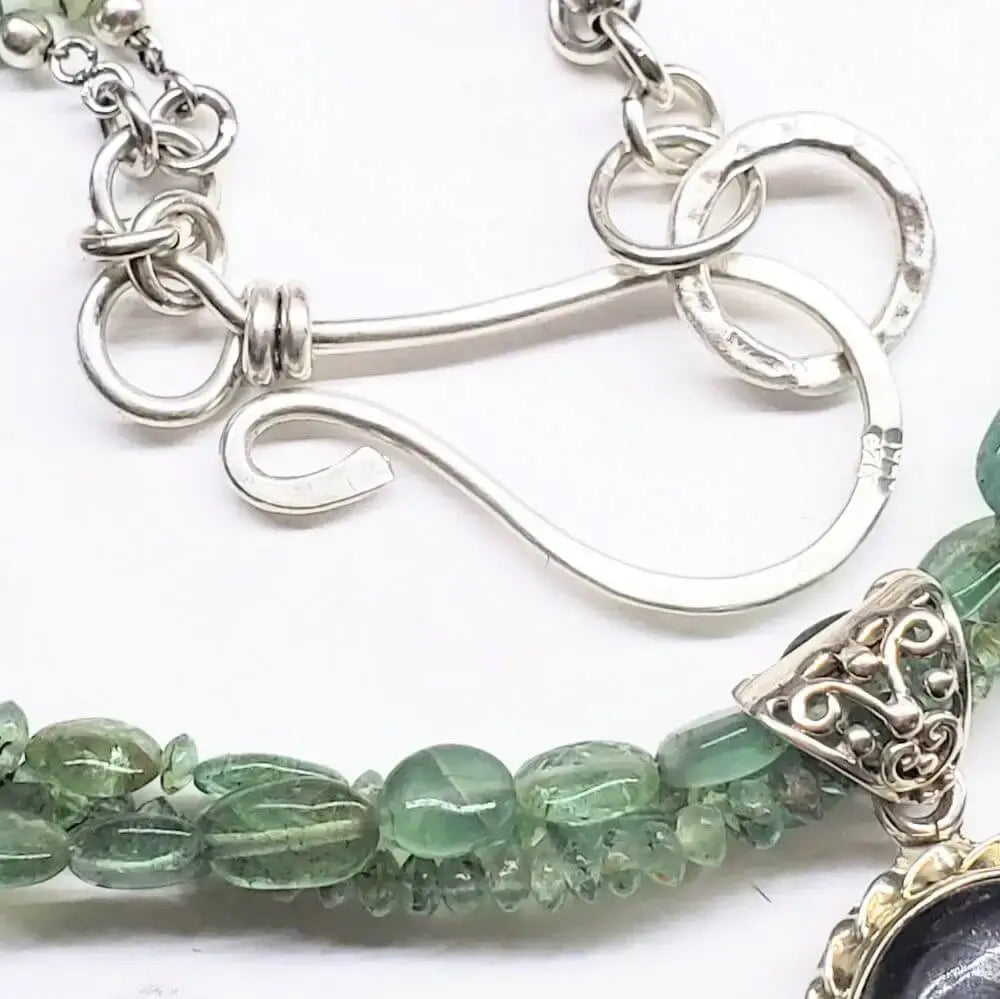 Handmade Labradorite & Kyanite Multi-Strand Statement Necklace — Sterling Silver