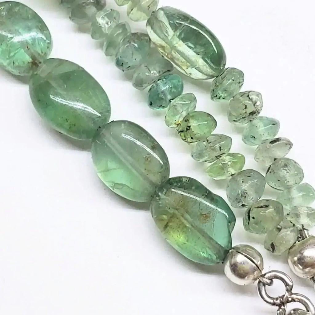Handmade Labradorite & Kyanite Multi-Strand Statement Necklace — Sterling Silver