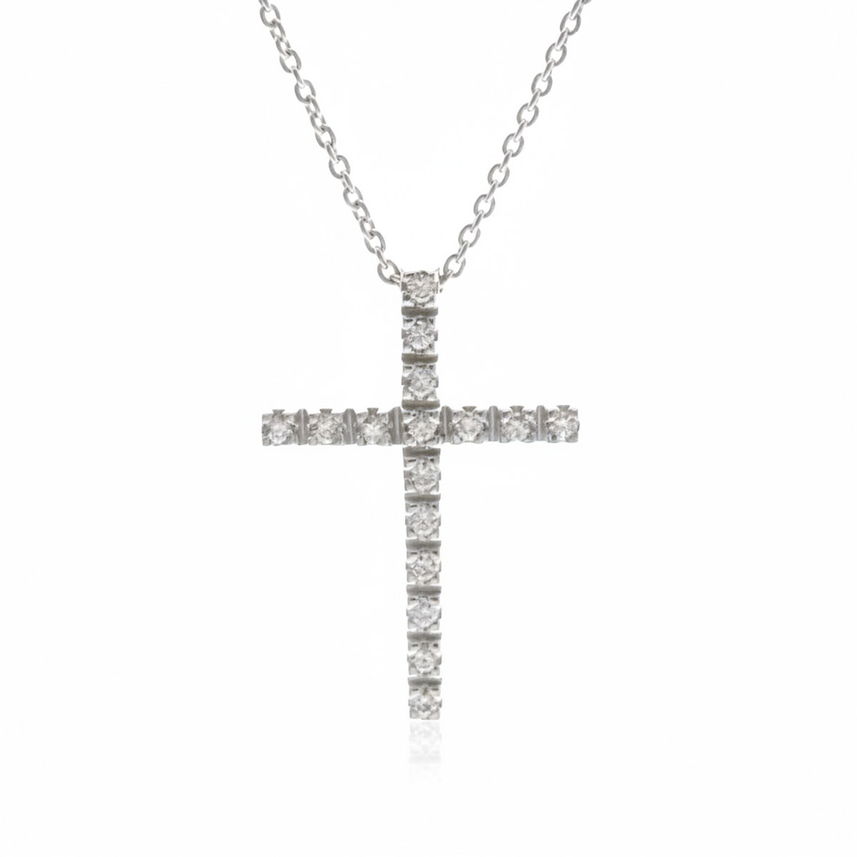Star Jewelry Diamond Cross · 18K White Gold