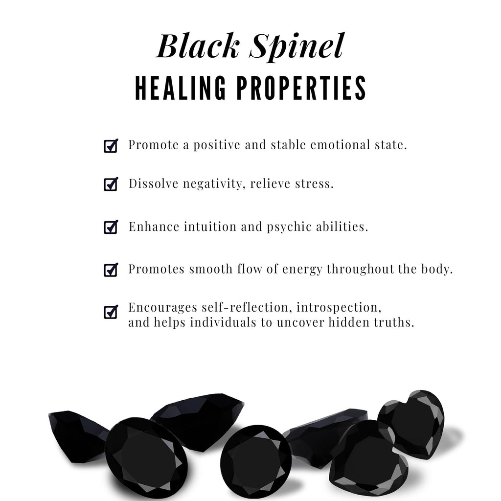 Natural Black Spinel Infinity Pendant Necklace with Diamond
