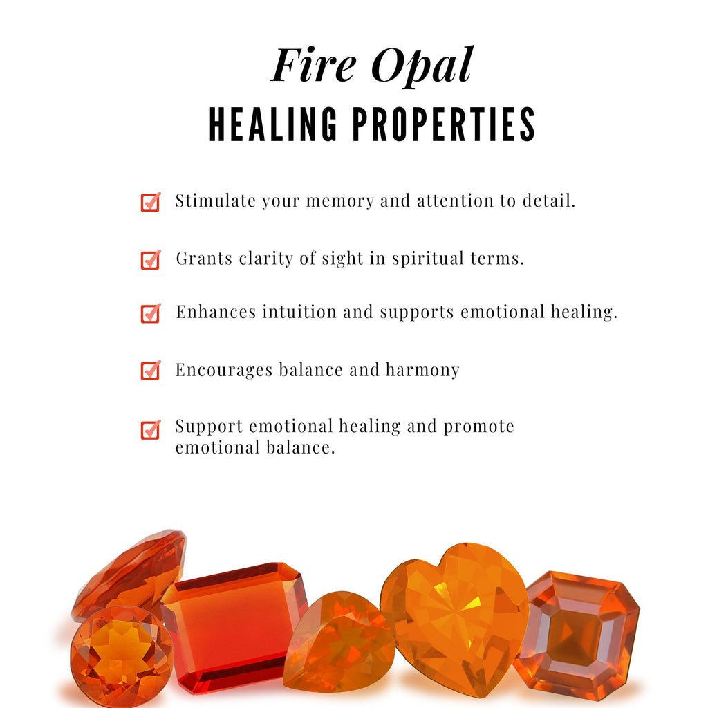 Natural Fire Opal Infinity Pendant Necklace with Diamond