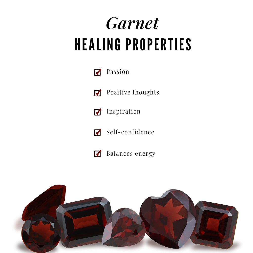 Real Garnet and Diamond Infinity Heart Jewelry Set