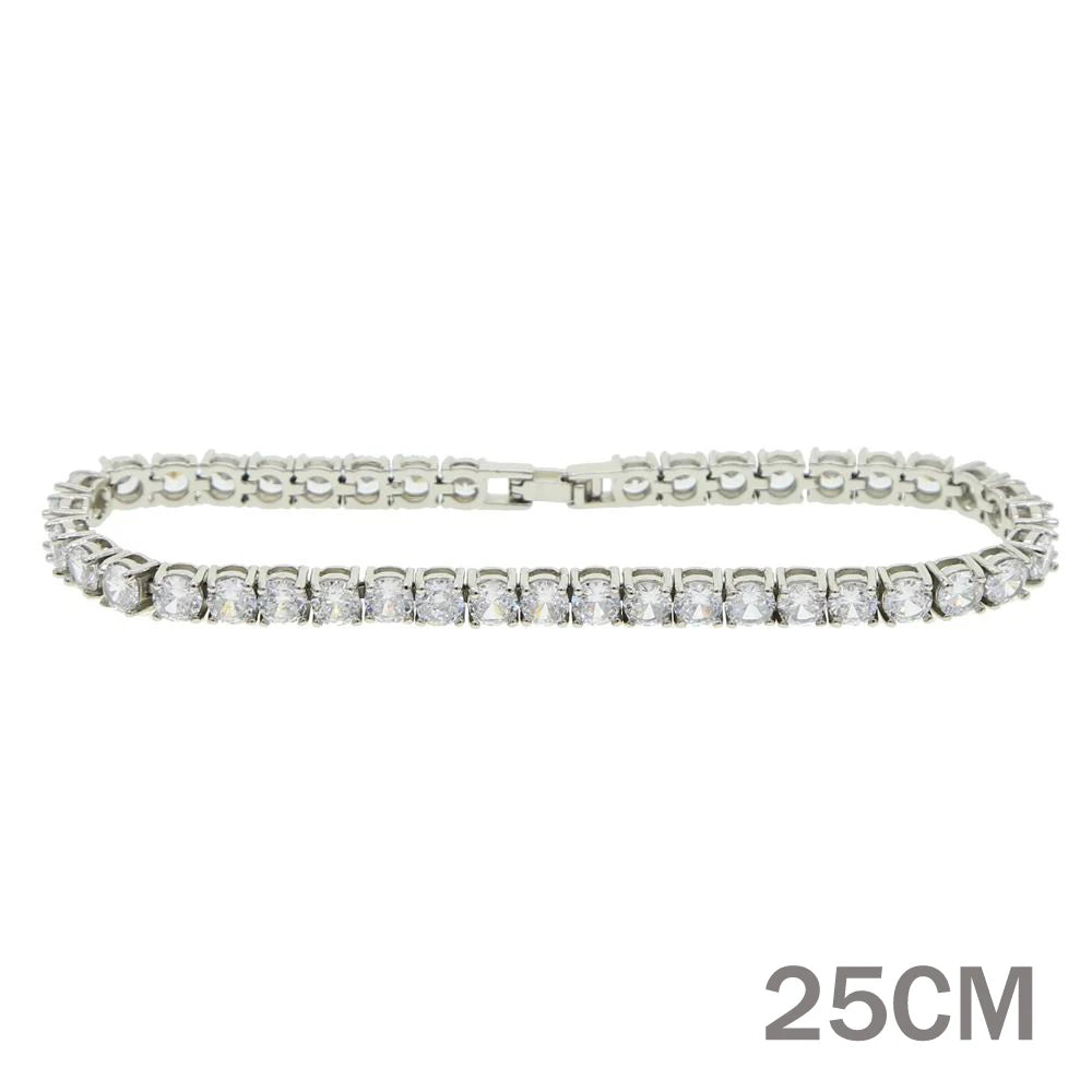 New 5A CZ Zircon Charm Anklet Iced Out Bling Rose Gold Silver Color Pink Cz 5mm Tennis Chain Anklets For Women Jewelry