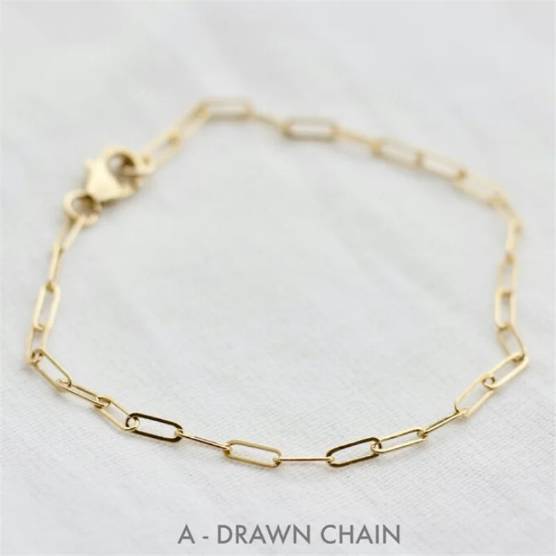 14K Gold Filled Chain Bracelet Handmade Jewelry Boho Charms Bracelets Vintage Anklets for Women Bridesmaid Gift Jewelry