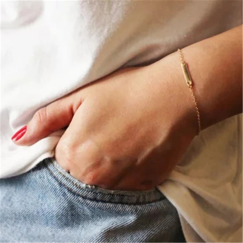 Bar Bracelets Handmade Indian Jewelry Gold Filled Ed Presents Tobilleras Pulsera Para Tobillo Bangles