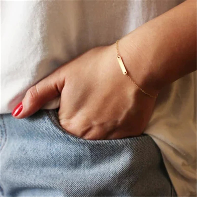 Bar Bracelets Handmade Indian Jewelry Gold Filled Ed Presents Tobilleras Pulsera Para Tobillo Bangles