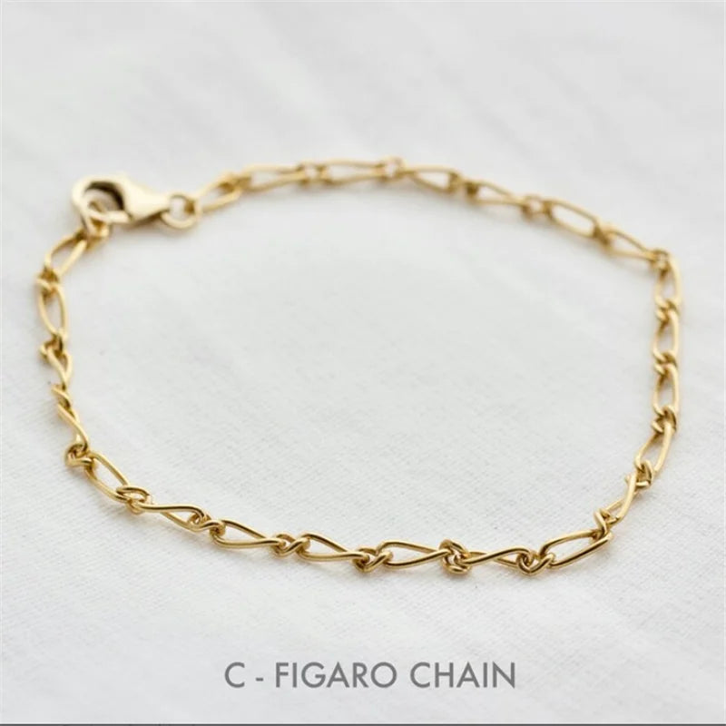 14K Gold Filled Chain Bracelet Handmade Jewelry Boho Charms Bracelets Vintage Anklets for Women Bridesmaid Gift Jewelry