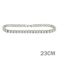 New 5A CZ Zircon Charm Anklet Iced Out Bling Rose Gold Silver Color Pink Cz 5mm Tennis Chain Anklets For Women Jewelry