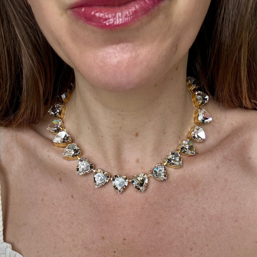 Grace Diamond Crystal Heart Necklace