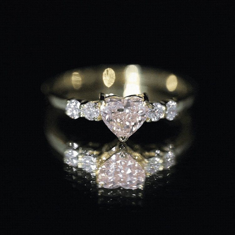 1 Carat Pink Heart Lab-Grown Diamond Promise Ring