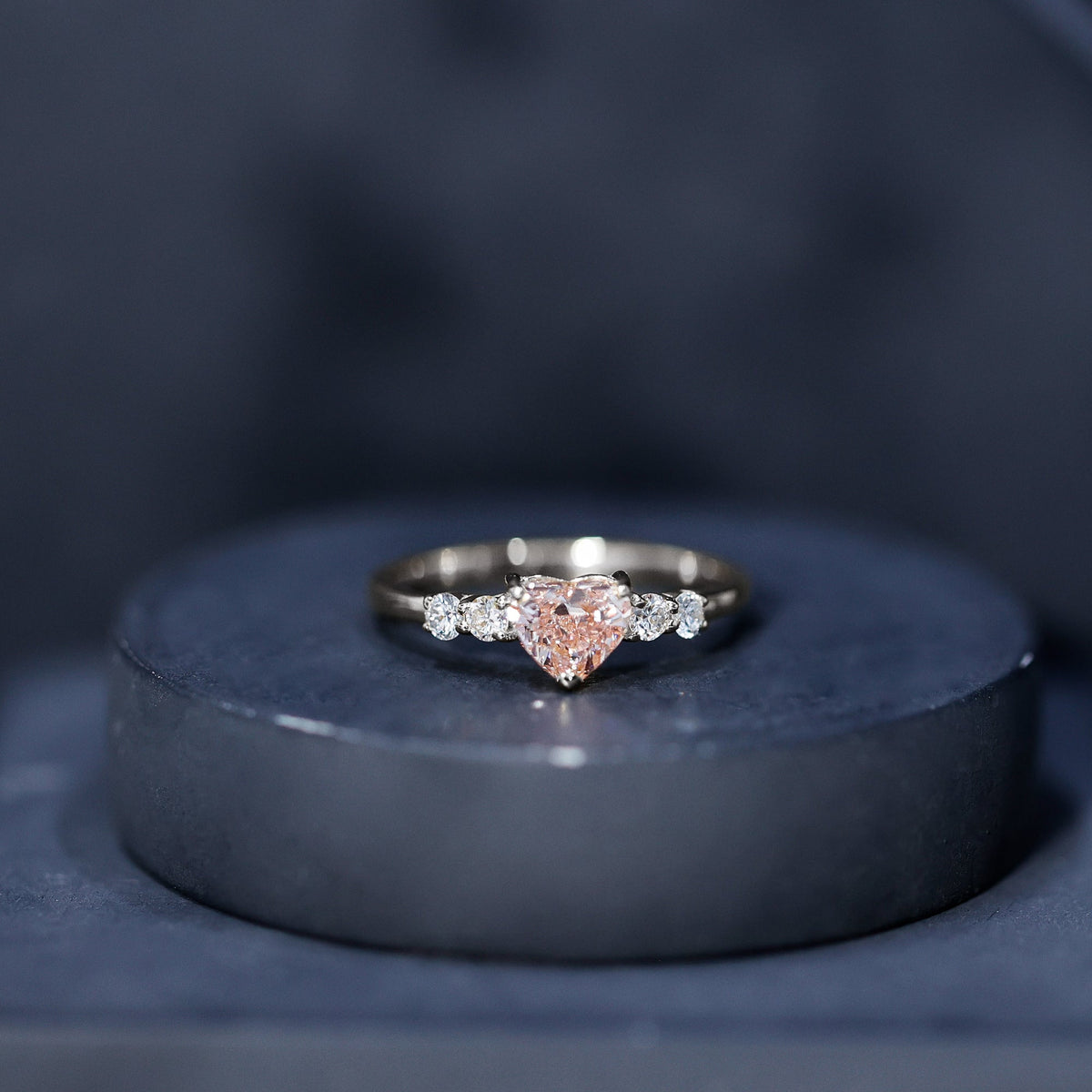 1 Carat Pink Heart Lab-Grown Diamond Promise Ring