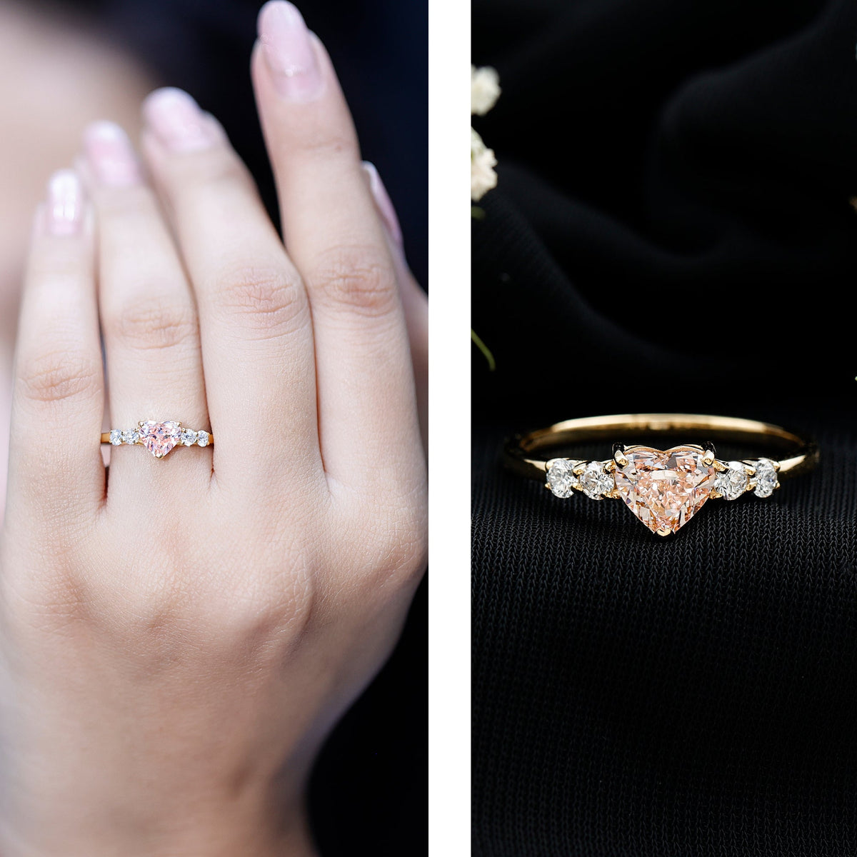 1 Carat Pink Heart Lab-Grown Diamond Promise Ring