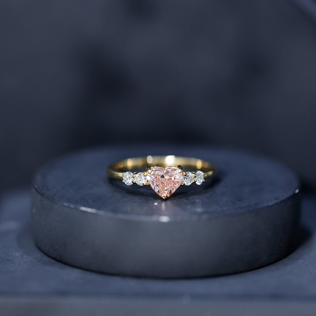 1 Carat Pink Heart Lab-Grown Diamond Promise Ring