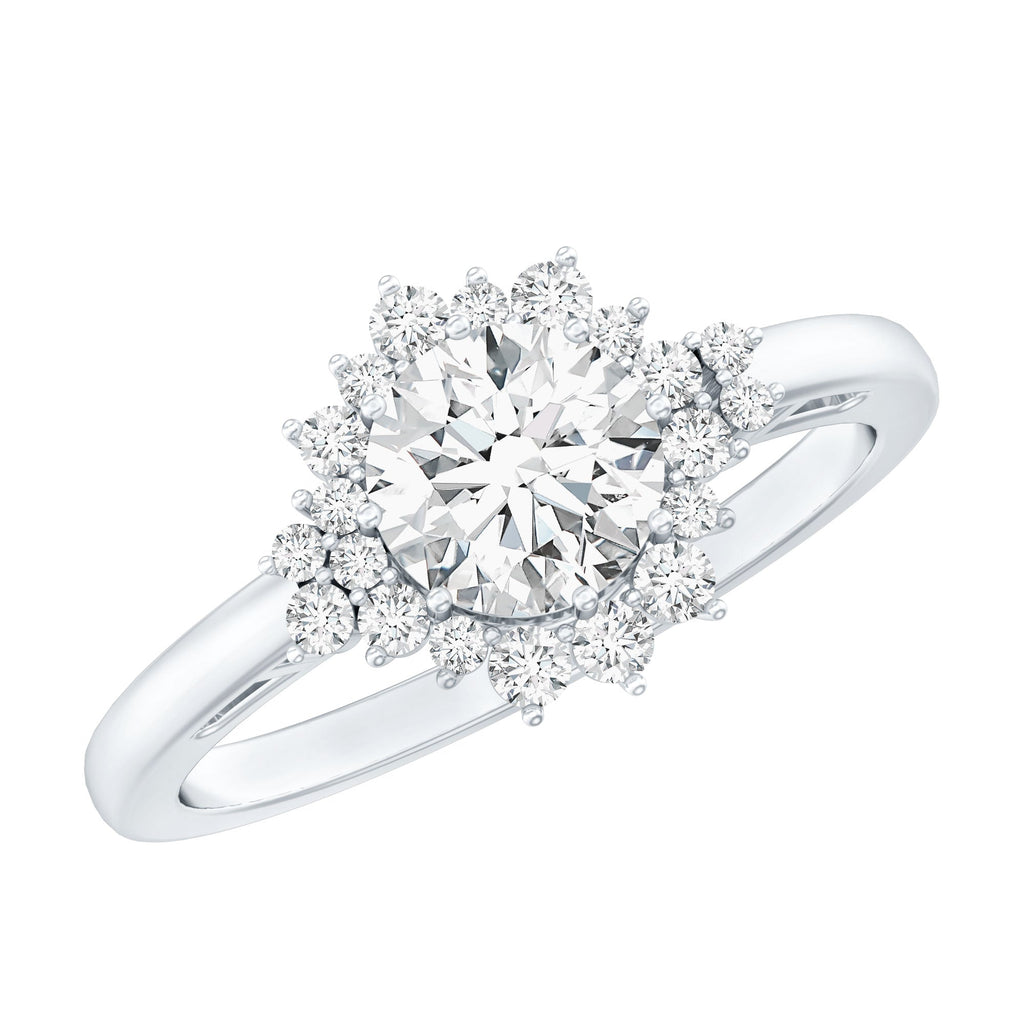 1 Carat IGI Certified Lab Grown Diamond Halo Engagement Ring