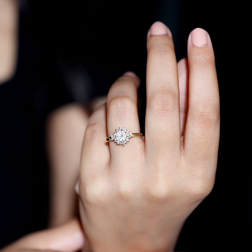 1 Carat IGI Certified Lab Grown Diamond Halo Engagement Ring