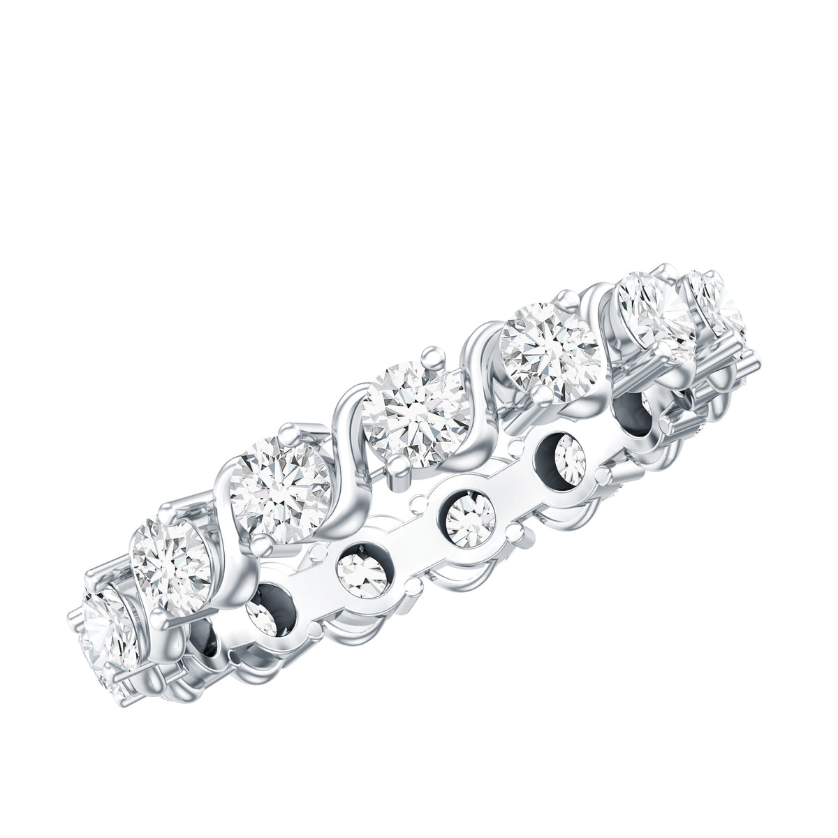 Round Lab-Grown Diamond Eternity Wedding Band