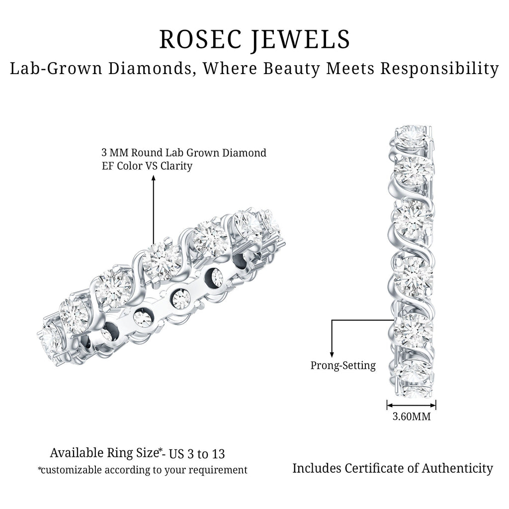 Round Lab-Grown Diamond Eternity Wedding Band