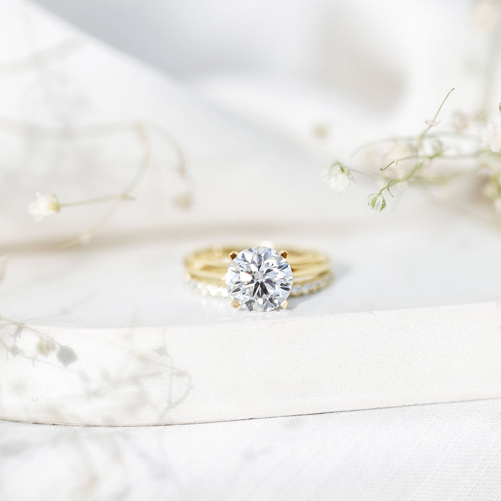 Certified 2 Carat Lab Grown Diamond Solitaire Wedding Ring Set