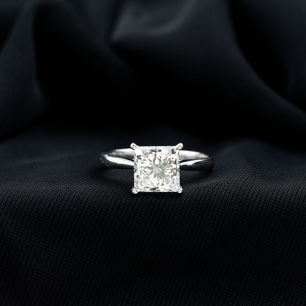 IGI Certified 3 Carat Princess Cut Lab Grown Diamond Solitaire Engagement Ring