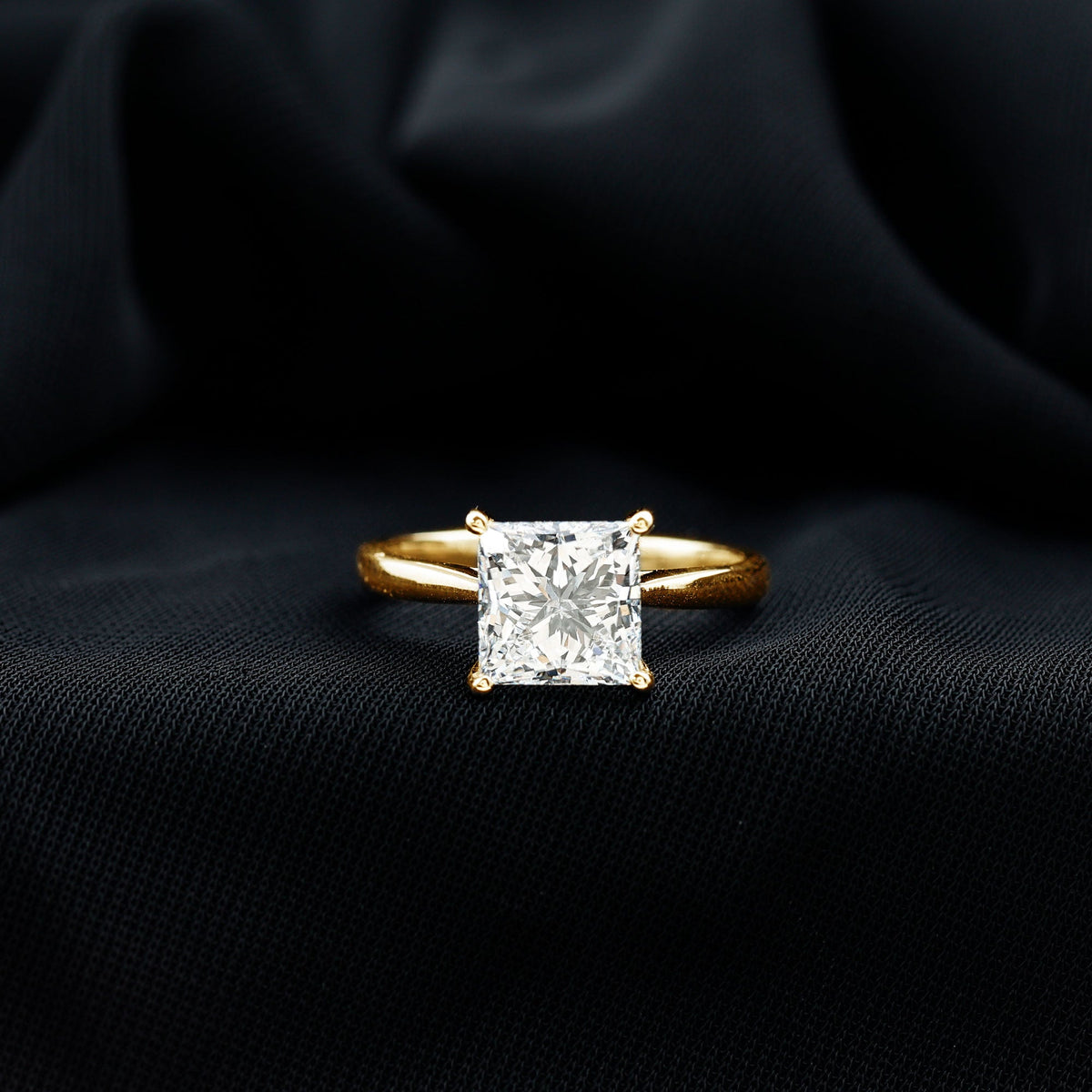 IGI Certified 3 Carat Princess Cut Lab Grown Diamond Solitaire Engagement Ring