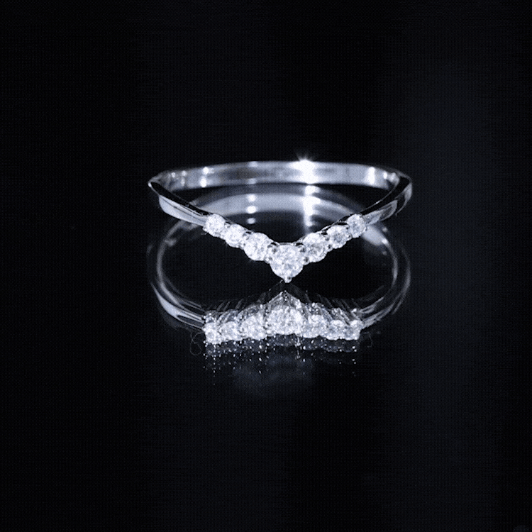Lab-Grown Diamond Chevron Wedding Band Enhancer