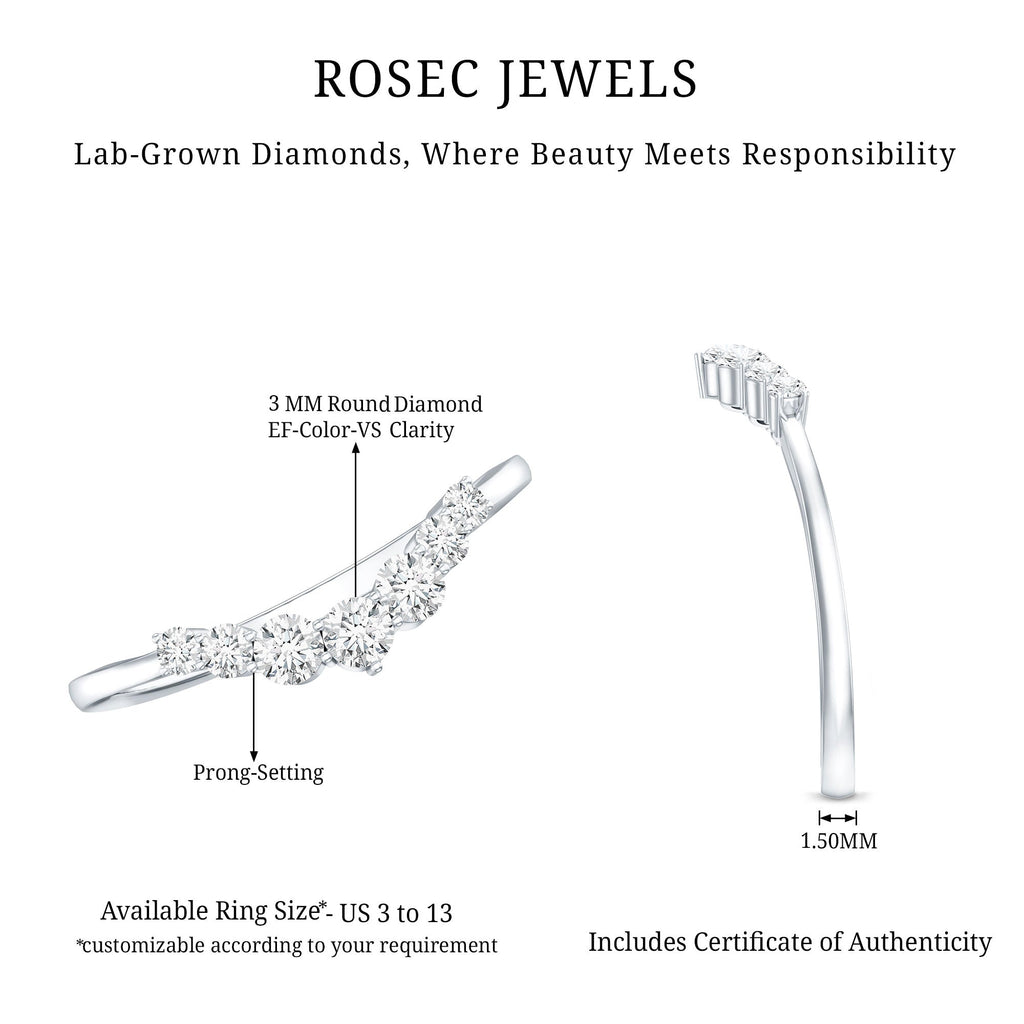 Lab-Grown Diamond Chevron Wedding Band Enhancer