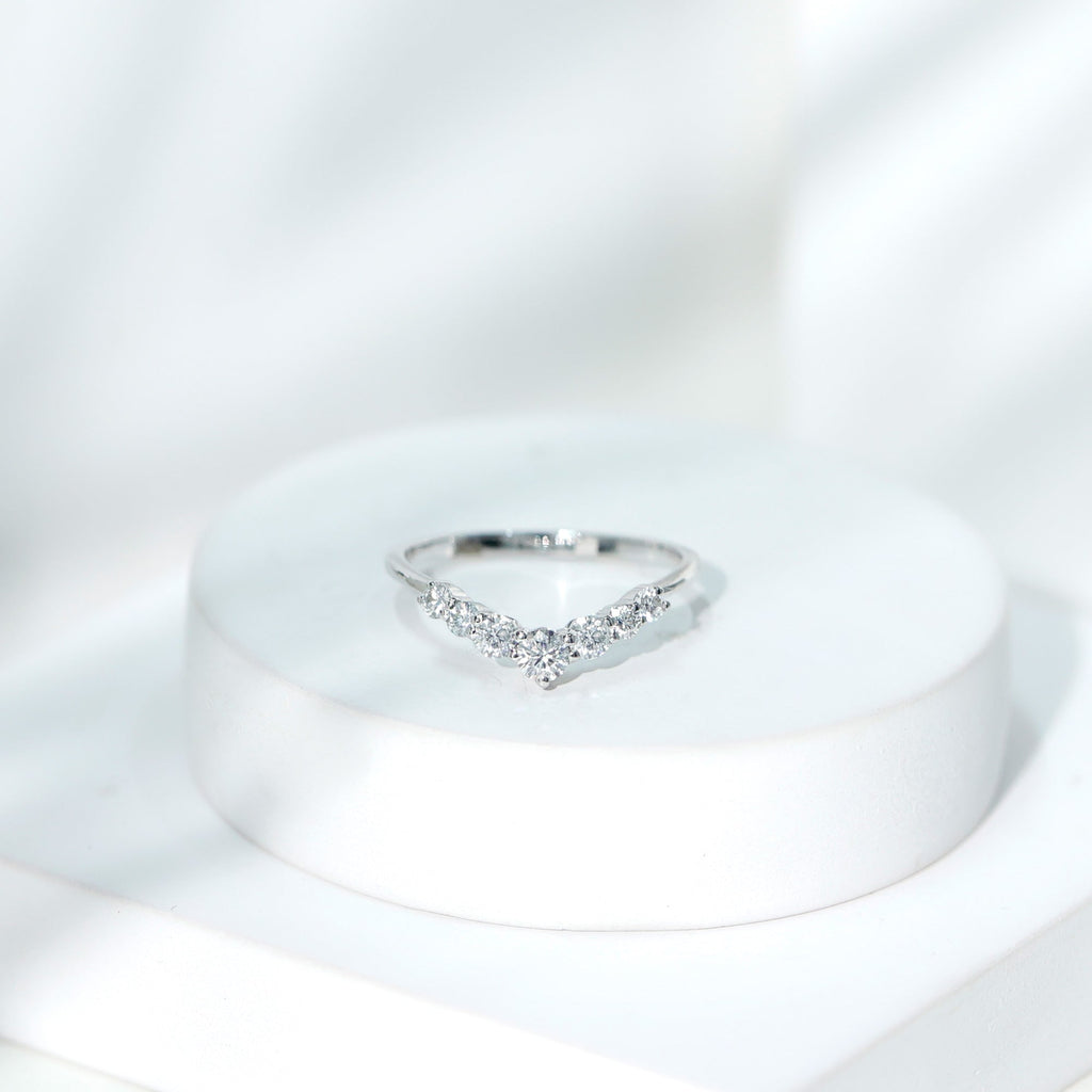 Lab-Grown Diamond Chevron Wedding Band Enhancer
