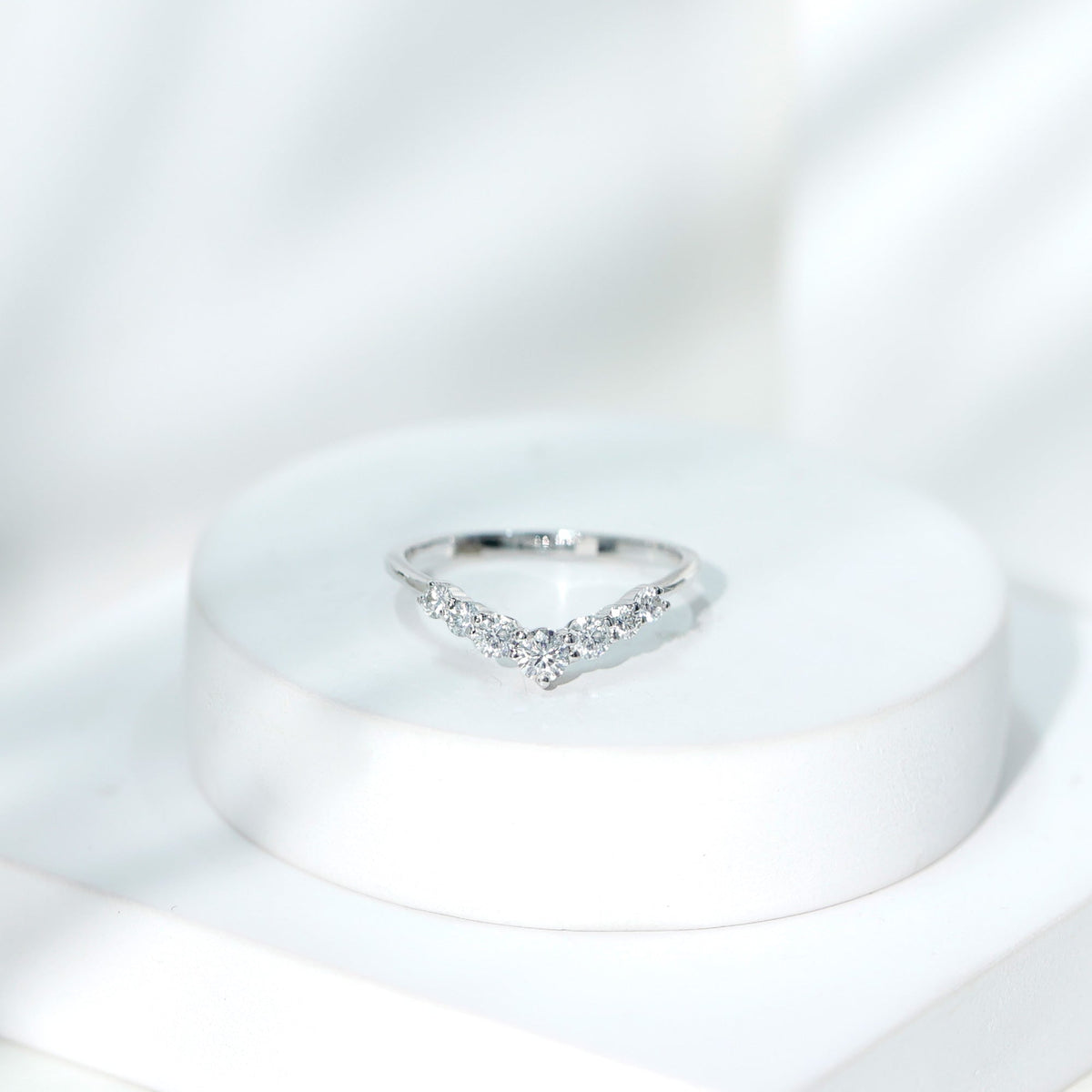 Lab-Grown Diamond Chevron Wedding Band Enhancer