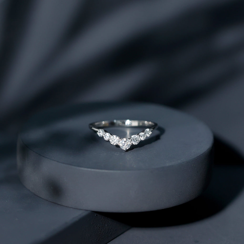 Lab-Grown Diamond Chevron Wedding Band Enhancer