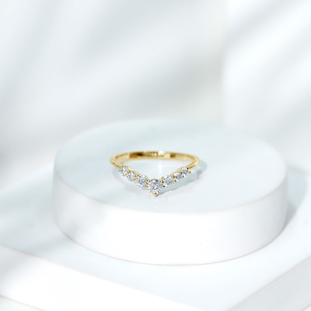 Lab-Grown Diamond Chevron Wedding Band Enhancer