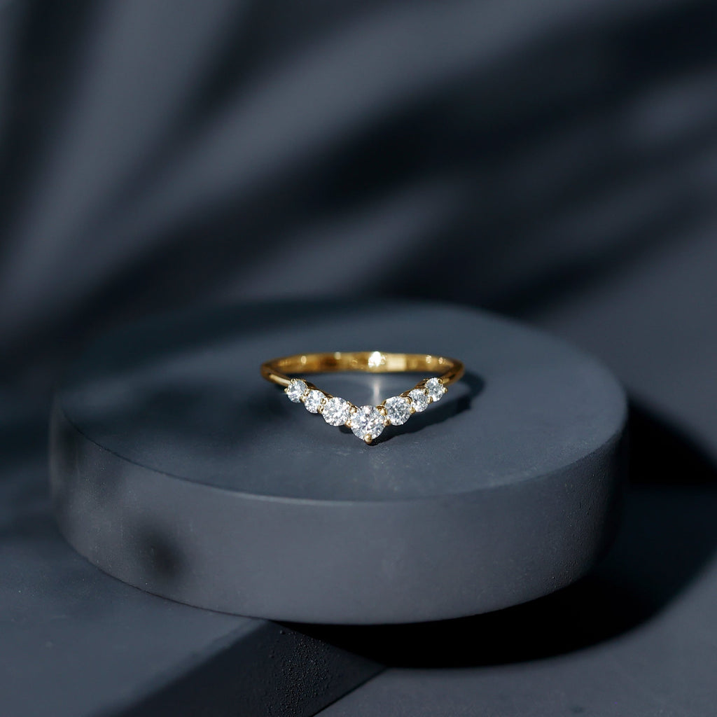Lab-Grown Diamond Chevron Wedding Band Enhancer