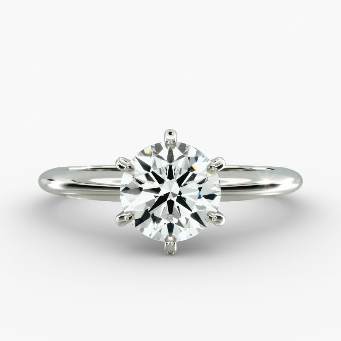 AGI Certified 3 CTW Lab Grown Diamond Solitaire Engagement Ring – G-VS Clarity, 14K White Gold