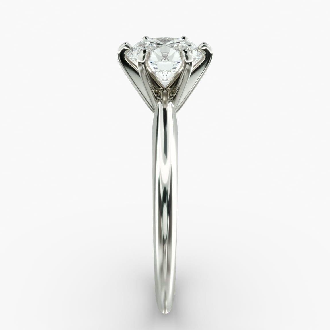 AGI Certified 3 CTW Lab Grown Diamond Solitaire Engagement Ring – G-VS Clarity, 14K White Gold