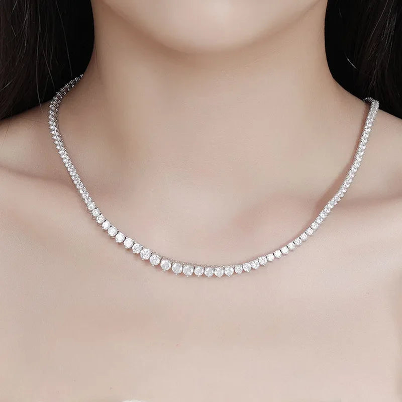 FCGJHW Full Diamond Gradient Zircon or Moissanite Tennis Necklace for Women Man Party Jewelry 925 Sterling Silver Chain 2026