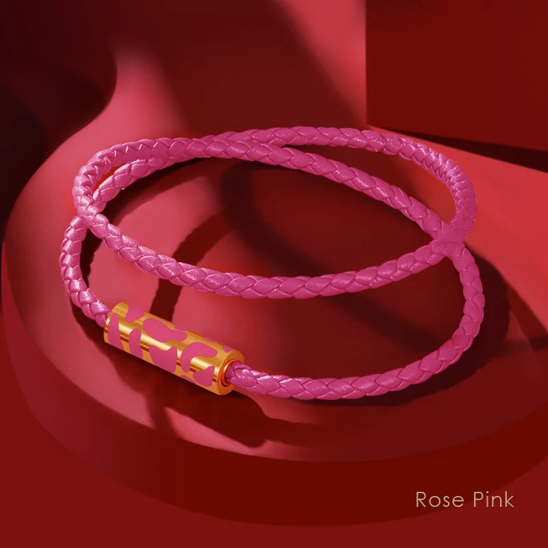 Classics Leopard Bracelets Double Layer Bracelets for Women Stainless Steel Leather Bracelet Female Fashion Jewelry Couple Gift