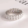 RAPRGOLD GRA Certified 0.5ct Oval Cut Moissanite Eternity Ring for Women Lab Diamond Engagement Wedding Rings Fine Jewelry Gifts