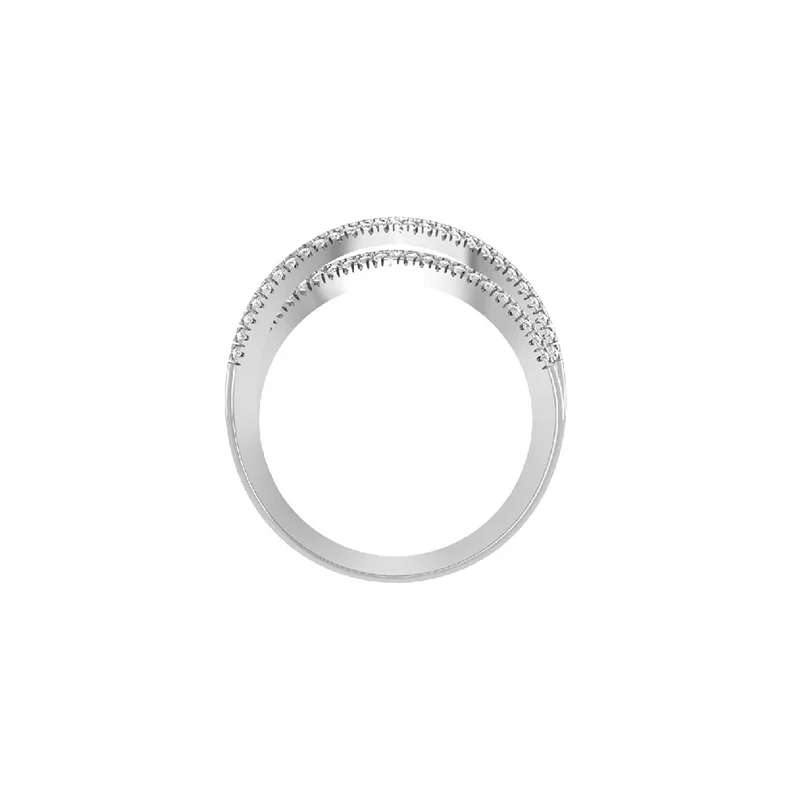 0.62Ctw DEF VS VVS Round Cut HPHT Lab Grown Diamond Cross Ring Unisex Platinum 950 Band Fashion Essential Jewelry Items