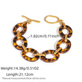 Asymmetric Resin Bracelet For Women Minimalist 18K Gold Plated Stainless Steel Bracelet Waterproof Simple Fashion Jewelry Gift