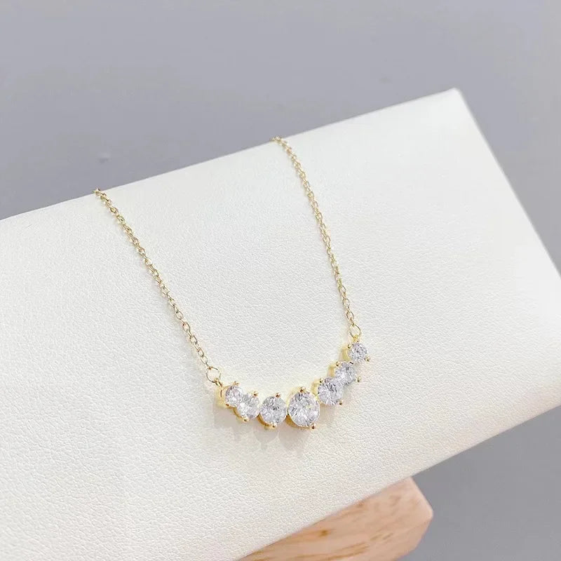 PT950 Morganite Seven-Star Necklace - Straight Drop Pendant Jewelry for Women - Simple and Elegant - High-End Necklace