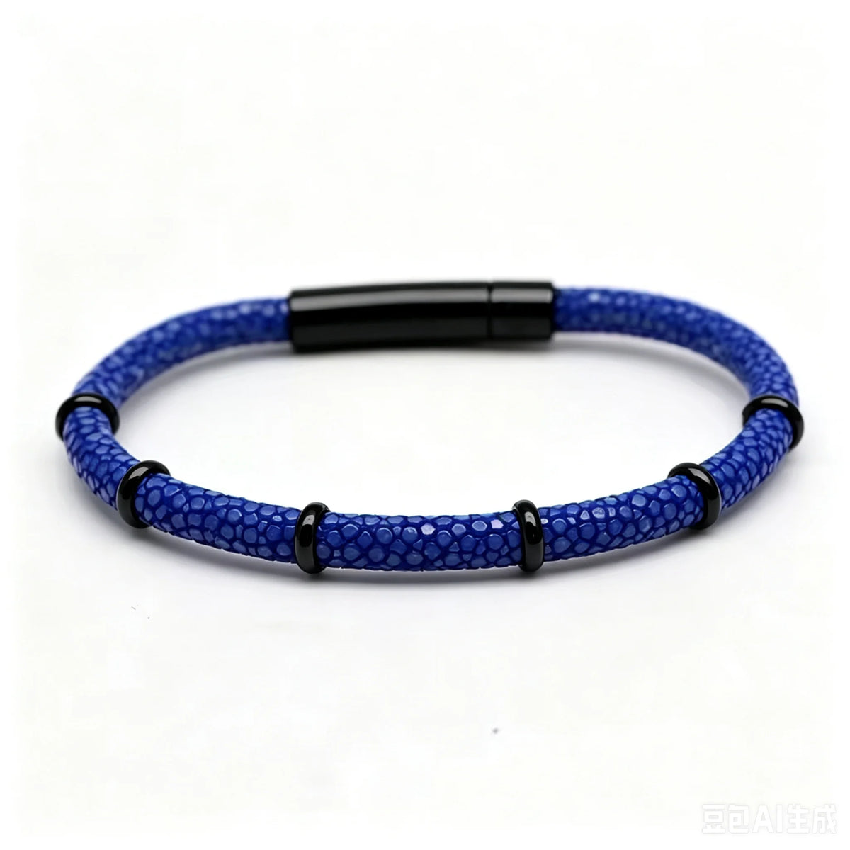 Genuine Stingray Leather Ring Beads Bracelet Double Bone Stinghd Style Gift for Birthday Gift Man Women Couple Bracelets Jewelry