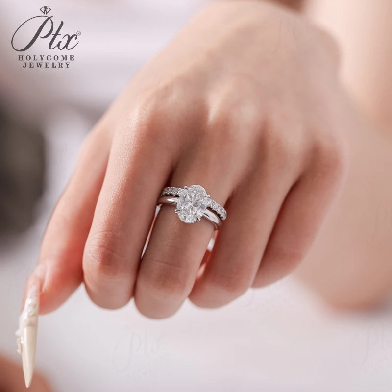 Open Ring All Lab Grown Diamond Round Cut Real 10K Gold Wedding Customized for Women Stackable Daily Charms Holycome Jewelry
