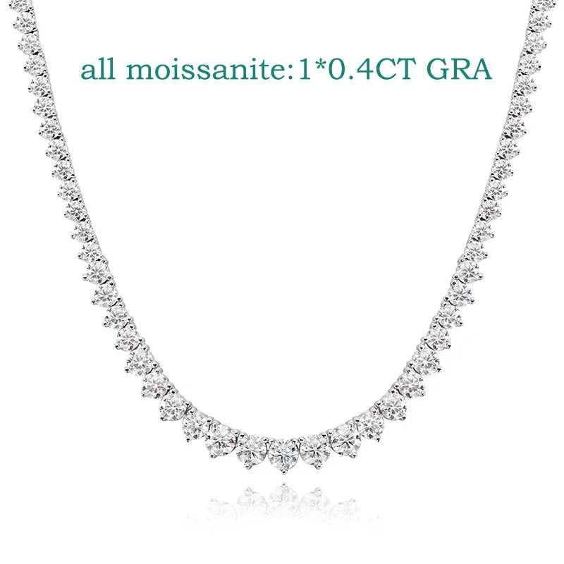 FCGJHW Full Diamond Gradient Zircon or Moissanite Tennis Necklace for Women Man Party Jewelry 925 Sterling Silver Chain 2026