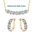 OXTAO With Certified Jewelry Sets Wholesale Sparkling Moissanite Diamond Necklaces&Earring Luxury Gift Real 925 Sliver for Women
