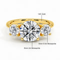 100% Real 14K Gold Engagement Rings 3ctw Moissanite Diamond Wedding Band Woman Valentine's Day Gift Hollow Gold Ring Jewelry