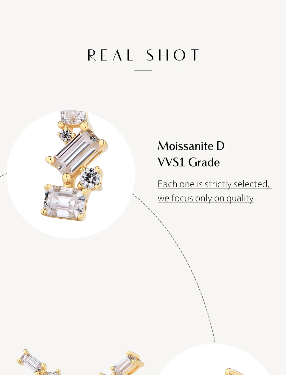 ATTAGEMS Baguette Emerald Cut Moissanite Jewelry Set for Women Rings Earrings Necklace S925 Sterling Silver 3 Piece Wedding Gift