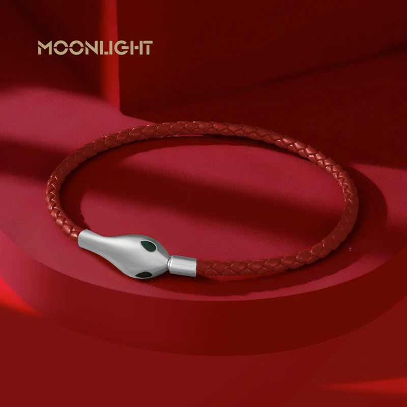 Classic Design Luxury Snakehead Bangles for Women Fashion Jewelry Genuine Braided Leather Bracelets Party Gifts Wholesale