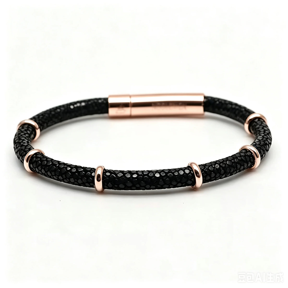 Genuine Stingray Leather Ring Beads Bracelet Double Bone Stinghd Style Gift for Birthday Gift Man Women Couple Bracelets Jewelry