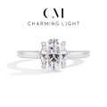 CHARMING Luxury 2.0CT Moissanite Rings Lab Diamond 10*7mm Engagement Wedding Rings 925 Sterling Silver Women Finger Band Jewely