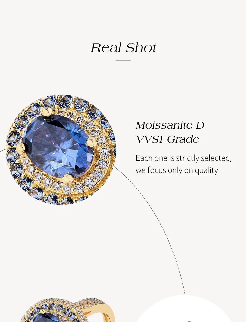 CHARMING Fashion 1.0CT Full Blue Moissanite Ring Lab Diamond 925 Sterling Silver for Women Fine Engagement Jewelry Gift Hot Sale