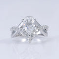 Provence 10K/14K/18K Moissanite Eternity Rings for Women D Color VVS Pear Cut 3.5CT Custom Statement Rings Twisted Rings